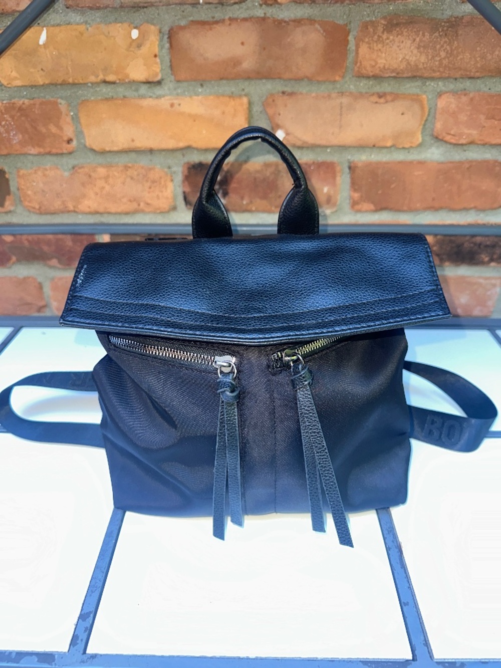 Botkier New York Trigger Black Bag Mini Backpack Black Nylon